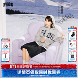 F426【赵露思许妍同款】国潮牌秋季宽松大logo格子贴布绣卫衣 花灰 M