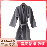 洁丽雅（Grace）抗菌防螨浴袍纯棉吸水浴衣简约家居汗蒸服华夫格男女睡袍