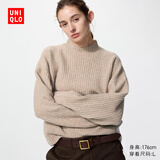 优衣库女装舒芙蕾半高领针织衫/毛衣毛衫479158 32 深米色 S /155/80A