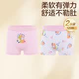 全棉时代儿童内裤女童平角裤宝宝全棉中大童内裤 粉红+花朵 120cm