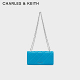 CHARLES&KEITH质感菱格链条小方钱包女包包女包生日礼物送女友CK6-10680924 CERULEAN天蓝色 XS