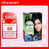 瓦提卡（vatika）印度进口瓦提卡Vatika海娜粉染发剂染发粉植物精华自然黑染发剂 自然黑#（60g/盒 分6小袋）