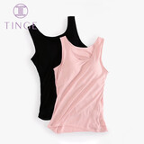 TINGE无钢圈带胸垫内衣瑜伽打底吊带运动免穿文胸背心 灰色 M