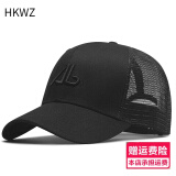 HKWZ大头围帽子男夏季网眼透气硬顶大号棒球帽大码鸭舌帽适合大脸戴的 黑色 L(58-60cm)