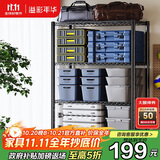 溢彩年华置物架落地货架多功能杂物架多层厨房储物架【层高可调90cm】2397