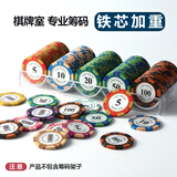 胜旅筹码棋牌室专用高档粘土德州扑克筹码牌币100片防伪不含筹码架