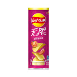 乐事（Lay's）无限薯片 鲜浓番茄味104g 罐装 膨化食品 零食 休闲食品