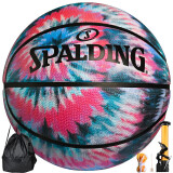 斯伯丁（SPALDING）篮球七号扎染系列晕色丰富表皮室外专用材料7号橡胶篮球
