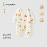 童泰（TONGTAI）童泰婴儿连体衣春秋季纯棉初生宝宝长袖哈衣儿童家居服内衣爬服 橘色蘑菇（对开款） 80cm (建议11-18月身高73-83cm)