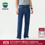 texwood苹果牌牛仔裤男秋冬经典水洗直筒中青年休闲裤轻奢男士裤子 【品牌经典款】中蓝色 30 码 腰围80cm/2.4尺