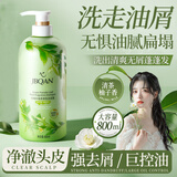 洁碧泉（JBQAN）绿柚叶植萃香氛洗发露800ml清爽去屑控油蓬松洗发水