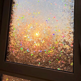 雷光磨砂透光不透明卫生间防走光防隐私窗花纸彩虹膜防窥窗户玻璃贴纸 七彩冰花镭射膜【彩虹质感】 70cm*1m