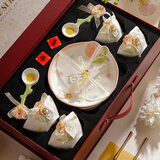 造物猪结婚礼物送新人新娘姐姐订婚新婚闺蜜实用高档乔迁之喜搬家礼物 郁见花开餐具套装礼盒10件套