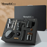 Mongdio摩卡壶礼盒套装 摩卡咖啡壶意式家用煮咖啡机家居馆 12件套摩卡壶礼盒-黑色双阀 90ml