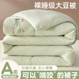 雅鹿A类大豆纤维被子春秋被加厚冬被褥宿舍专用单人四季被棉被芯双人 素朴绿【大豆填充】蓬松保暖 150x200cm春秋被【重约4斤】