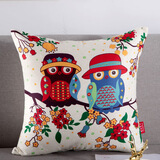 抱枕靠垫含芯卡通枕头亚麻风格靠枕沙发床头靠垫汽车腰枕定制拆洗 相亲相爱 40*40cm【枕套+枕芯一套】