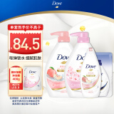 多芬（Dove）清爽滋养沐浴乳套装樱花1kg+白桃1kg 送300g+190g