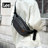 Lee运动胸包男2025新款斜挎包时尚简约单肩包通勤小背包女 黑色