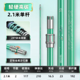 渔之源抄网碳素抄网杆子轻硬全套捞鱼网兜折叠伸缩杆钓鱼抄网头网竿套装 2.1m 【轻量版】单杆