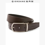 佐丹奴皮带男装二层牛皮革裤带啡色旋转针扣商务男士腰带76132521 42啡色 91cm （S码）