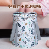 MANMOON泡脚桶保温过小腿深桶按摩便携保温高深可折叠泡脚袋足浴盆祛湿 【至尊养生】古咖啡