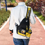 潮酷而丹儿童胸包男童韩版潮男孩斜挎包可爱卡通小包包时尚小孩户外小背包 皮卡丘【呆萌】儿童版