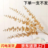 泰西丝发财果仿真花摆设红色浆果红果冬青果红果装饰 金色尤加利 （5枝起售） (年宵花卉]一支装