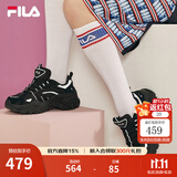FILA斐乐SOFIA鱼刺鞋女鞋跑步鞋复古老爹鞋女增高鞋休闲鞋 黑-BK 37.5