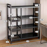 京旭厨房用具置物架落地多功能小推车微波炉烤箱收纳架多层果蔬储物架 四层120长【3网+4板】加大加厚