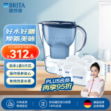 碧然德(BRITA) 滤水壶Marella蓝色3.5L 1壶9芯套装 海洋系列 家用过滤自来水净水器  净水壶配9只滤芯