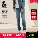 杰克·琼斯（JACK&JONES）男装四季恒温弹力柔软舒适903直筒牛仔裤男潮流百搭裤子品牌男裤 中牛仔蓝097 175/80A/MR