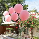 京唐 36寸大号结婚生日气球拍照气球 加厚圆形商场开业气球 生日派对装扮用品36寸粉色气球5个装