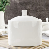 红牡丹 陶瓷带盖大汤碗骨瓷餐具纯白碗具白色汤盆家用釉下彩汤锅 天缘品锅