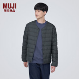 无印良品 MUJI 男式 便携式 无领羽绒夹克男款 男士羽绒服冬季款 保暖 深灰色3A M