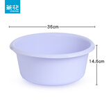 茶花（CHAHUA）脸盆塑料盆大号加厚塑料家用加深学生宿舍洗衣服盆子洗脚盆子 1个装【中号紫色】