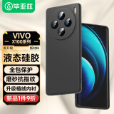 毕亚兹适用vivo x100手机壳 X100保护套 超轻薄全包防摔植绒内衬散热液态硅胶磨砂亲肤手感软壳 JK593黑