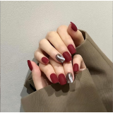 Nail Nina美甲贴片假指甲穿戴美甲可拆卸日式网红甲片成品持久磨砂学生短款 Z-156红磨水波 1件