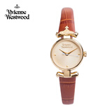 薇薇安·威斯特伍德（Vivienne Westwood）西太后手表女士小表盘女表石英表皮表带生日礼物送女友金色同款 棕色女表 VV090GDBR 23mm
