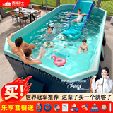 西哈泳士免充气折叠儿童游泳池家用室外小孩婴儿游泳桶成人大型户外支架 4米【乐享套餐+支架滑梯】泳池