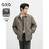 GXG男装宽松短款羽绒服衬衫外套冬季 卡其色 180/XL