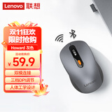 联想（Lenovo）无线蓝牙双模鼠标 便携办公鼠标 人体工程学设计 适用台式机一体机笔记本平板Howard风暴灰