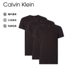 Calvin Klein CK男士T恤短袖打底衫3件装000NB4011E 001黑色（3件装） S 