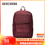 斯凯奇（Skechers）双肩包男女同款学生经典红色书包时尚大容量休闲运动旅行通勤背包 马鞍红/03L1