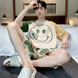韫舜 睡衣男【两件套】夏天短袖短裤薄款卡通青少年家居服大码可外穿 两件套-XXL【150-170斤】