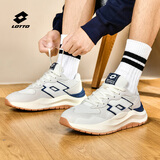 乐途（LOTTO）男鞋旅游鞋运动休闲鞋男士时尚老爹鞋男复古百搭轻便增高跑鞋男 米白8822 40 /250