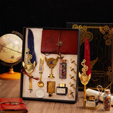 沐苼羽毛笔礼盒哈利波特风格周边蘸墨笔文具纪念品十八岁成年礼物女男生日礼物高初中送同学新年礼物 藏蓝色羽毛笔-机械之心13件套【升级礼盒装】