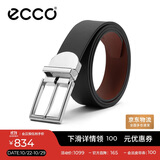 爱步（ECCO）男士方扣牛皮皮带礼盒商务休闲腰带黑色910589290922黑色/深棕色