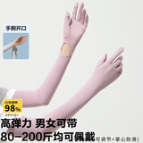 目丸冰袖防晒袖套男女防紫外线冰丝袖套手套开车钓鱼防滑触屏防晒护袖 香芋紫-纯色 均码【可调节】