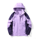 JEEP SPIRIT吉普冲锋衣男女三合一季新款加绒外套夹克户外防风滑雪登山服 女浅紫/单层 XL