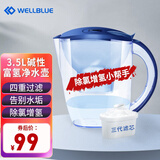 蓝盾 净水器家用富氢碱性滤水壶自来水过滤器饮水机直饮杯软龙头滤芯一体套装厨房纯台上式桌面不插电 富氢款【一壶一芯】